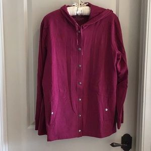 LLBean knit sporty jacket in rich berry - 1X